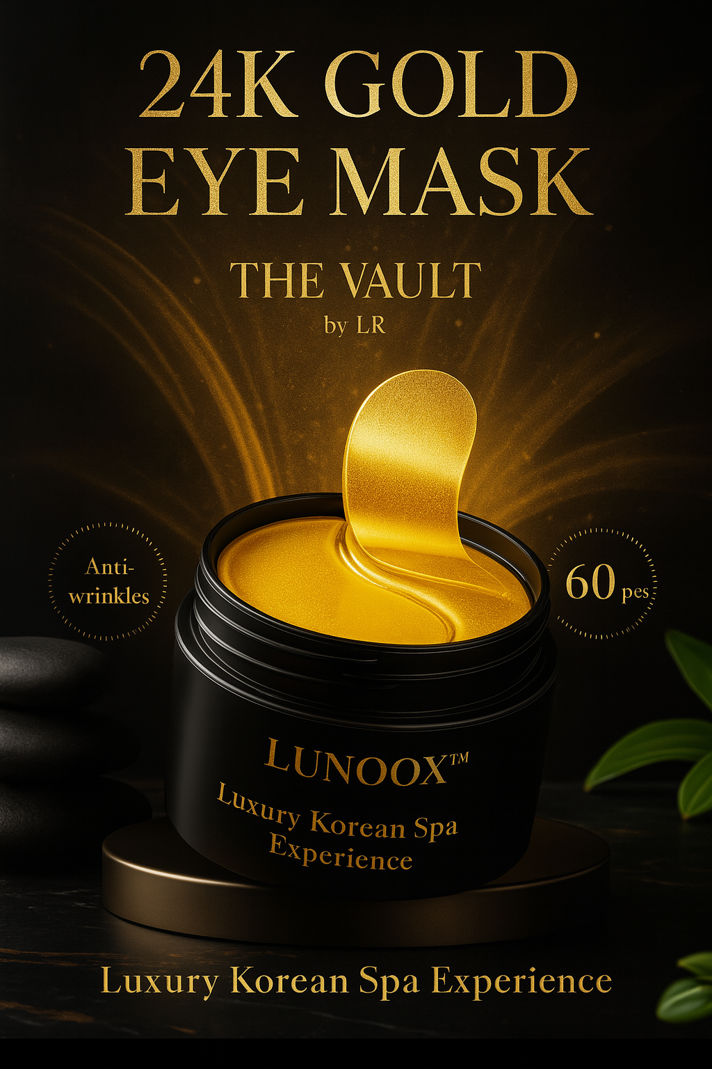 Lunoox™ 24K Gold Crystal Eye Masks – 60pcs Spa Edition